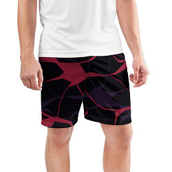 Шорты спортивные мужские Розово-сиреневые линии, цвет: 3D-принт — фото 2