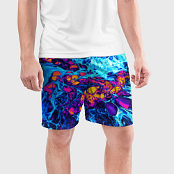 Шорты спортивные мужские Взрыв Неона Fluid Explosion Неон, цвет: 3D-принт — фото 2