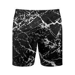 Шорты спортивные мужские Текстура чёрного мрамора Texture of black marble, цвет: 3D-принт