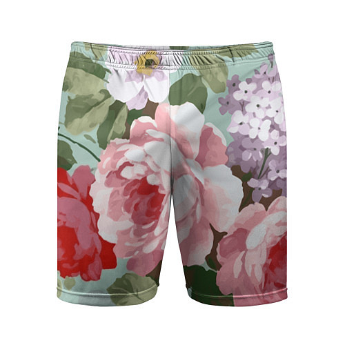 Мужские спортивные шорты Букет роз Лето / 3D-принт – фото 1