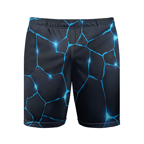 Мужские спортивные шорты Синие разломы / 3D-принт – фото 1