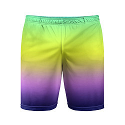 Шорты спортивные мужские Разноцветный размытый фон градиент, цвет: 3D-принт
