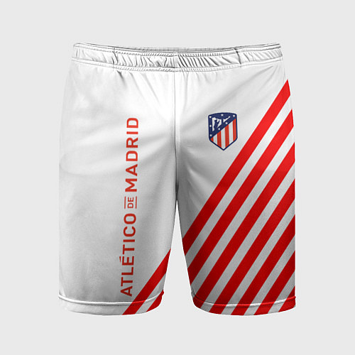 Мужские спортивные шорты Atletico madrid красные полосы / 3D-принт – фото 1