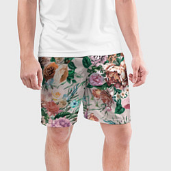 Шорты спортивные мужские Color floral pattern Expressionism Summer, цвет: 3D-принт — фото 2