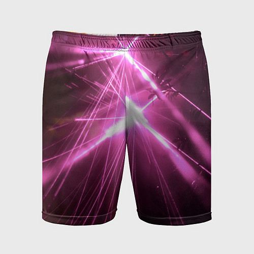 Мужские спортивные шорты Неоновые лазеры во тьме - Розовый / 3D-принт – фото 1