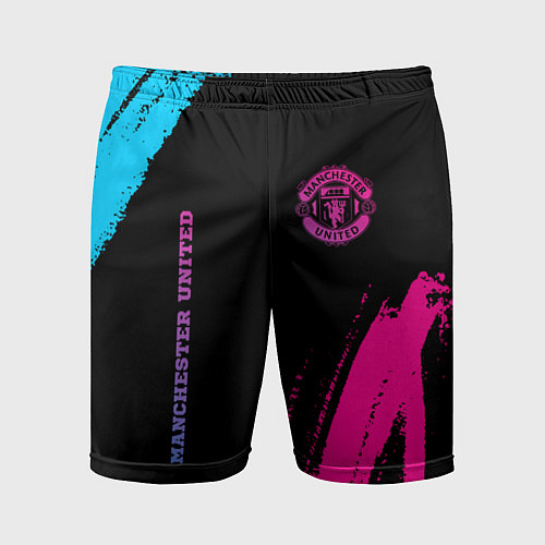 Мужские спортивные шорты Manchester United Neon Gradient / 3D-принт – фото 1