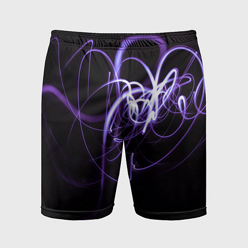 Мужские спортивные шорты Неоновый узор - Фиолетовый / 3D-принт – фото 1