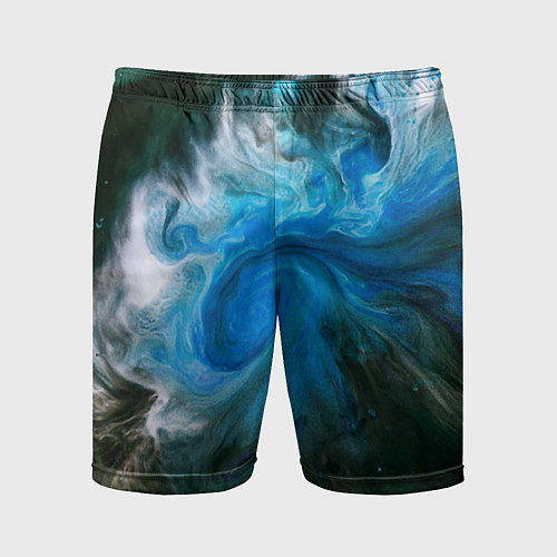 Мужские спортивные шорты Неоновые краски - Синий / 3D-принт – фото 1