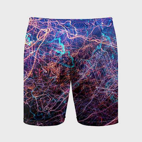 Мужские спортивные шорты Неоновые сети - Синий / 3D-принт – фото 1