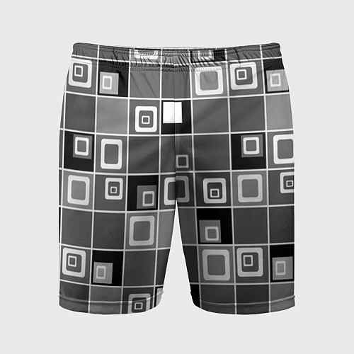 Мужские спортивные шорты Geometric shapes черно-белый / 3D-принт – фото 1