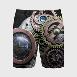 Шорты спортивные мужские Mechanism of gears in Steampunk style, цвет: 3D-принт