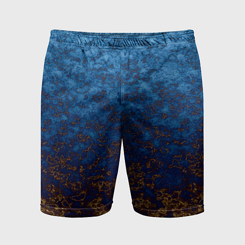 Мужские спортивные шорты Marble texture blue brown color / 3D-принт – фото 1