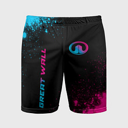 Шорты спортивные мужские Great Wall Neon Gradient, цвет: 3D-принт