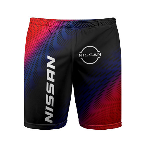 Мужские спортивные шорты Nissan Красный Карбон / 3D-принт – фото 1