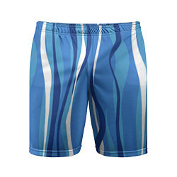 Мужские спортивные шорты Синие и белые волны