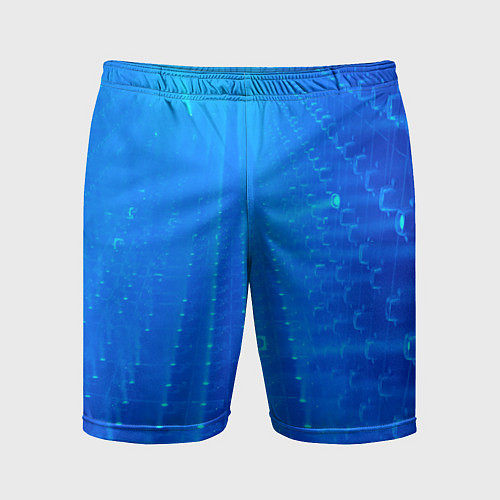 Мужские спортивные шорты Неоновый фонари и лучи - Синий / 3D-принт – фото 1