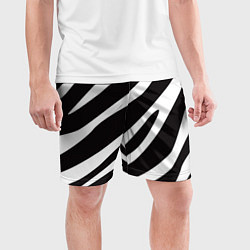 Шорты спортивные мужские Анималистичный рисунок зебра, цвет: 3D-принт — фото 2