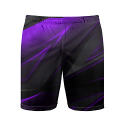 Шорты спортивные мужские Geometry Черный и фиолетовый, цвет: 3D-принт