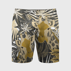 Мужские спортивные шорты Жирафы в тропиках