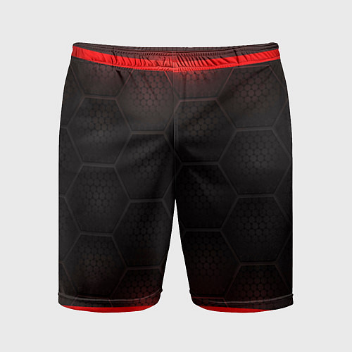 Мужские спортивные шорты Объемная красная сетка из сот / 3D-принт – фото 1