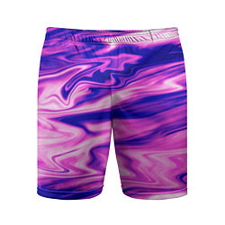 Шорты спортивные мужские Розово-фиолетовый мраморный узор, цвет: 3D-принт