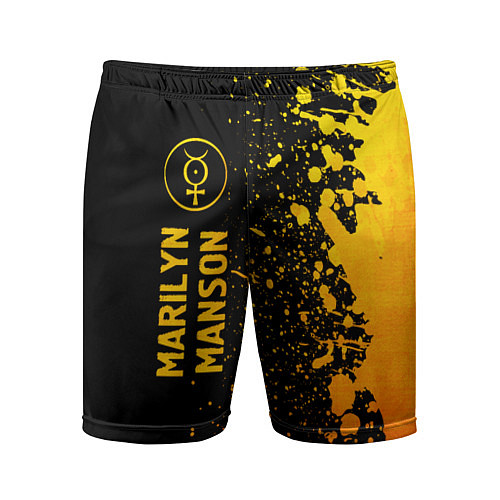 Мужские спортивные шорты Marilyn Manson - gold gradient / 3D-принт – фото 1