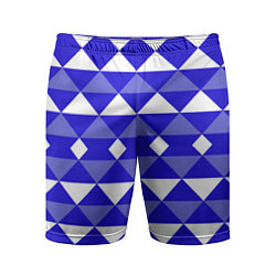 Мужские спортивные шорты Бело-синий геометрический узор