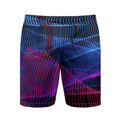 Мужские спортивные шорты Неоновые электронные волнообразные линии