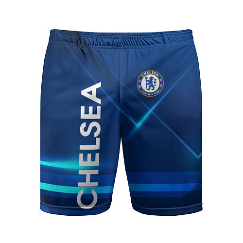 Мужские спортивные шорты Chelsea Синяя абстракция / 3D-принт – фото 1