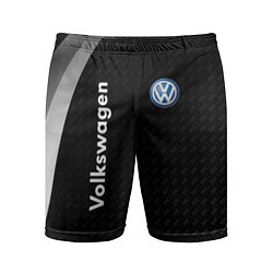 Шорты спортивные мужские Volkswagen карбон, цвет: 3D-принт