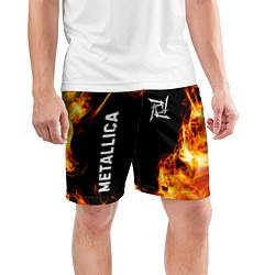 Шорты спортивные мужские Metallica и пылающий огонь, цвет: 3D-принт — фото 2
