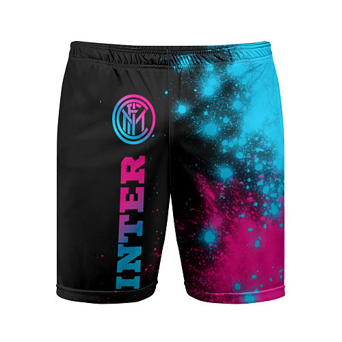 Мужские спортивные шорты Inter - neon gradient: по-вертикали / 3D-принт – фото 1