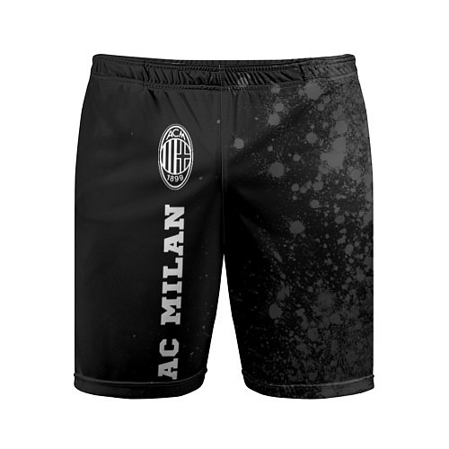 Мужские спортивные шорты AC Milan sport на темном фоне: по-вертикали / 3D-принт – фото 1
