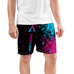 Шорты спортивные мужские Apex Legends - neon gradient: по-вертикали, цвет: 3D-принт — фото 2