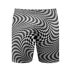 Мужские спортивные шорты Гипнотическая спираль - оптическая иллюзия