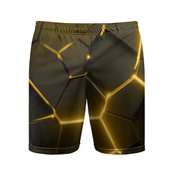 Мужские спортивные шорты Золотые неоновые геометрические плиты