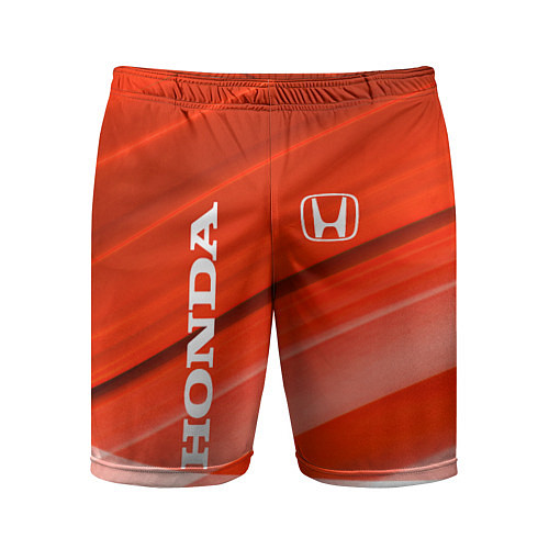 Мужские спортивные шорты Хонда - Красно-белая абстракция / 3D-принт – фото 1