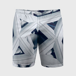 Шорты спортивные мужские Абстрактное множество металлический пластин, цвет: 3D-принт
