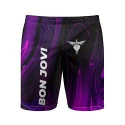 Шорты спортивные мужские Bon Jovi violet plasma, цвет: 3D-принт