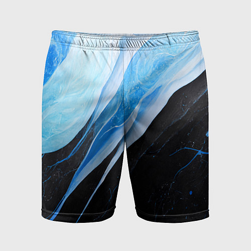 Мужские спортивные шорты Тёмно-синий мрамор / 3D-принт – фото 1