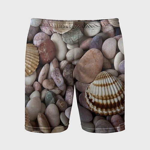 Мужские спортивные шорты Морские камни и ракушки / 3D-принт – фото 1