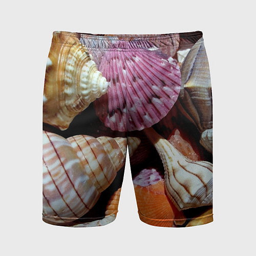 Мужские спортивные шорты Композиция из океанских ракушек / 3D-принт – фото 1