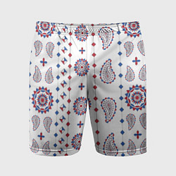 Шорты спортивные мужские Узор из мандал с огурцами, цвет: 3D-принт