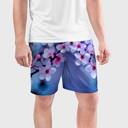 Шорты спортивные мужские Цветы дерева Черри Блоссом, цвет: 3D-принт — фото 2