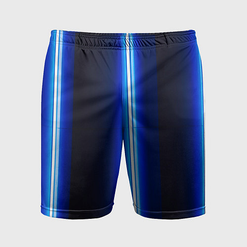 Мужские спортивные шорты Неоновое синее свечение / 3D-принт – фото 1