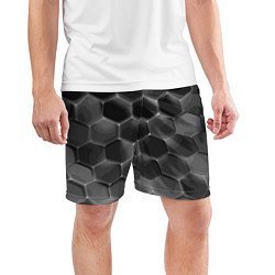 Шорты спортивные мужские Черные камни, цвет: 3D-принт — фото 2