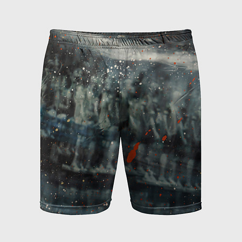 Мужские спортивные шорты Абстрактные тени и капли красок / 3D-принт – фото 1