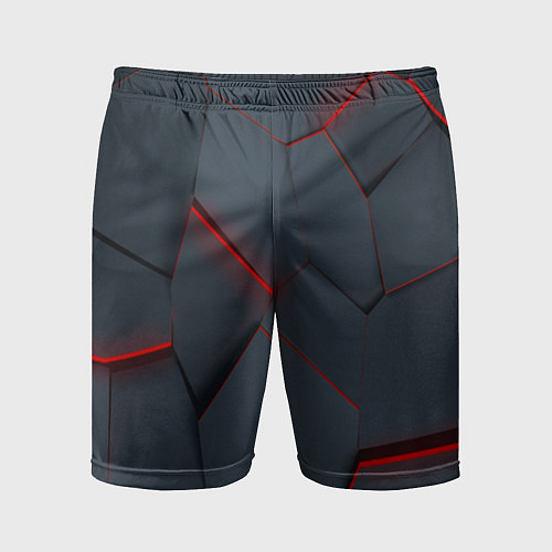 Мужские спортивные шорты Геометрический узор треснутого асфальта / 3D-принт – фото 1