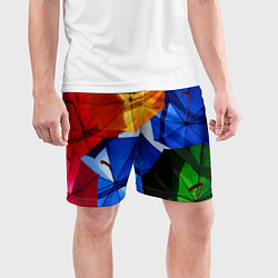 Шорты спортивные мужские Разноцветные зонтики, цвет: 3D-принт — фото 2