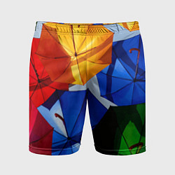 Шорты спортивные мужские Разноцветные зонтики, цвет: 3D-принт